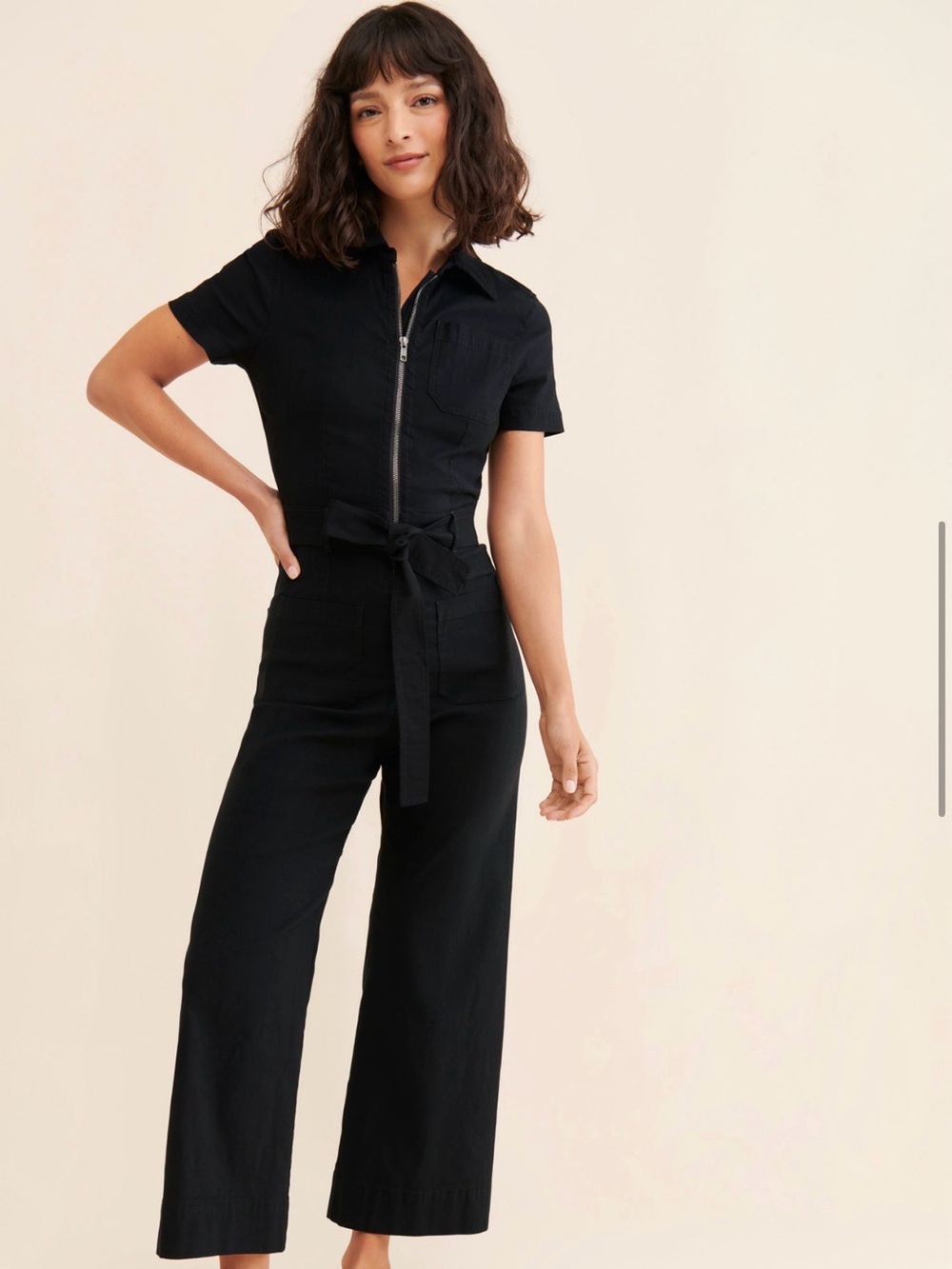 Anthropologie Blavk Collette Denim Jumpsuit